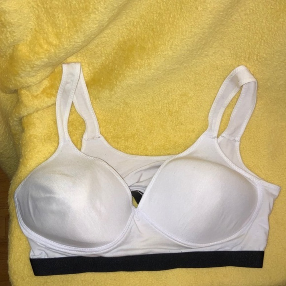 Zone Pro‎ Womens Plus Size 3X White Full Coverage Sports Bra Athletic Support